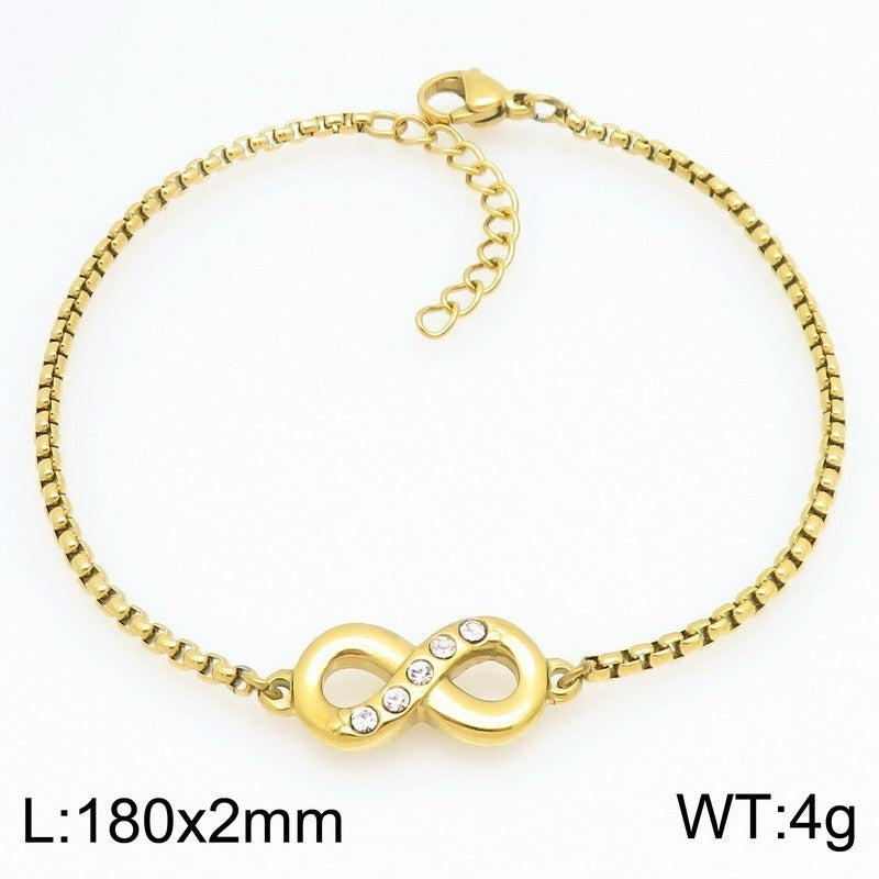 Stainless Steel Infinity Symbol Bracelet for Men & Women Minimalist Chain KB211227-KFC