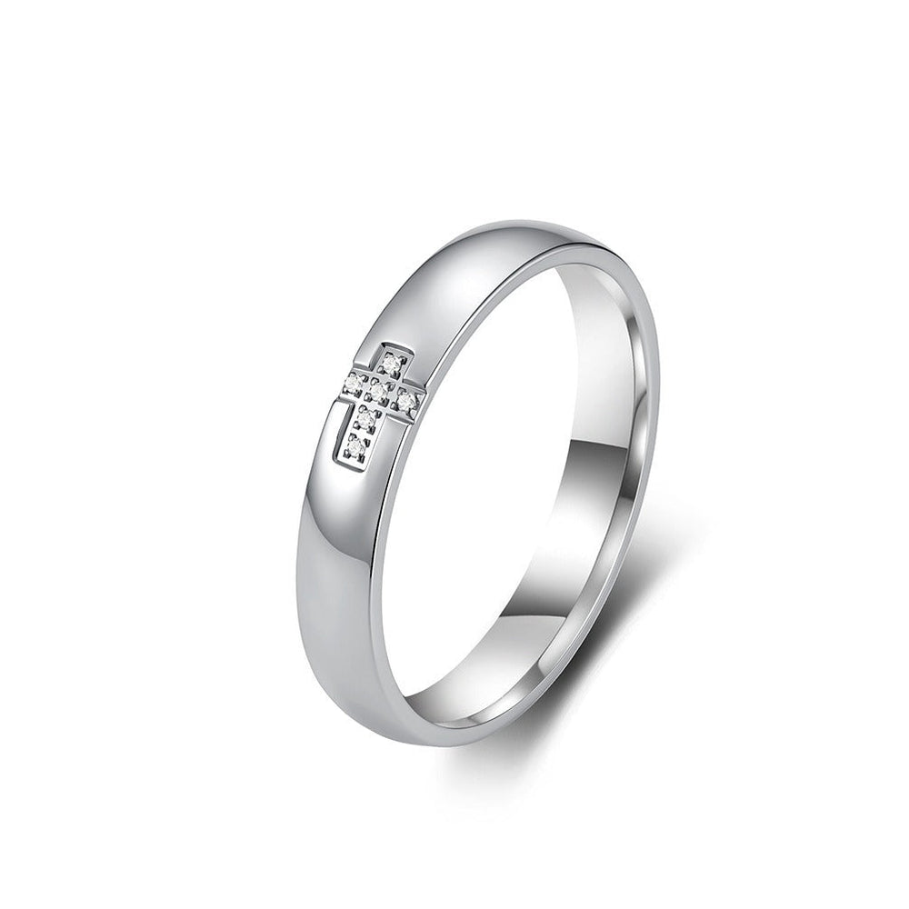 Cross Ring for Men & Women Stainless Steel Small Stone Detail K-R1222