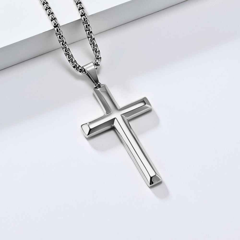 Titanium Steel Cross Pendant Necklace for Men & Women – Minimalist Jewelry K-PT600