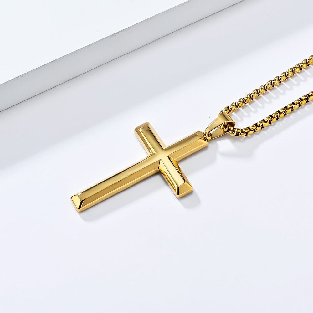 Titanium Steel Cross Pendant Necklace for Men & Women – Minimalist Jewelry K-PT600
