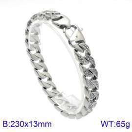 Iced Cuban Chain – Stainless Steel Hip-Hop Necklace with Full-Cut CZ Stones KS102416-BD