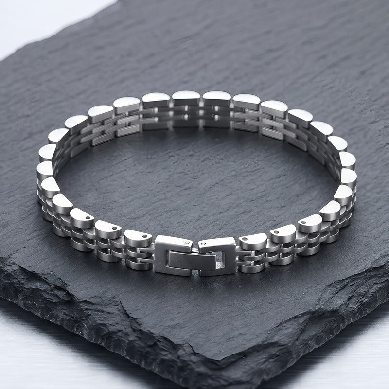 Titanium Steel Link Bracelet for Men Two Tone Watch Band Style KB215164-KL