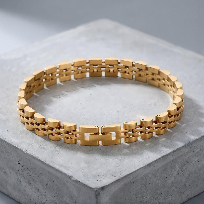 Titanium Steel Link Bracelet for Men Two Tone Watch Band Style KB215164-KL
