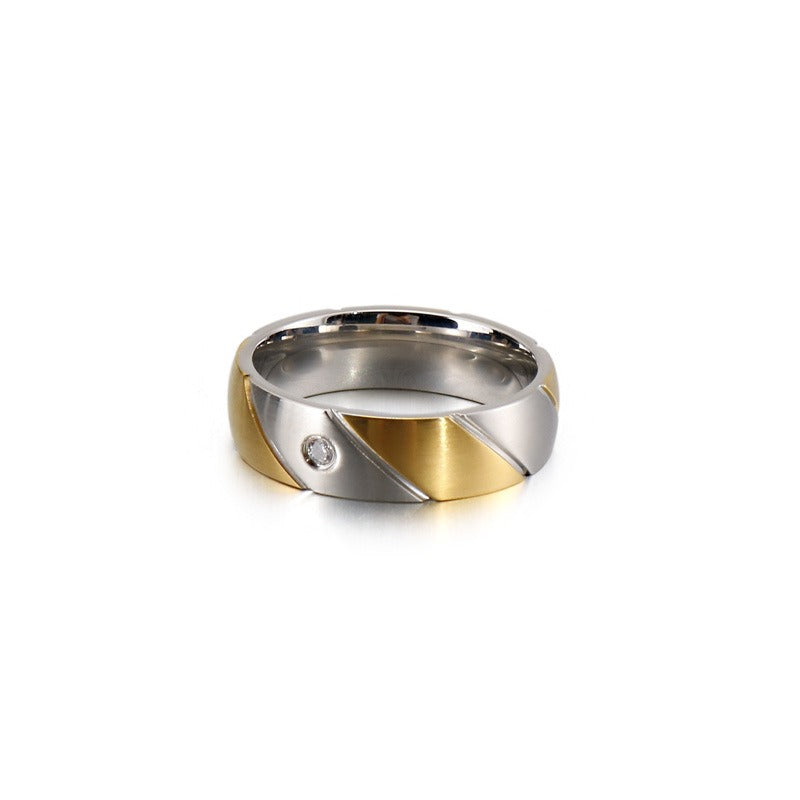 Dual-Twist Titanium Steel Ring – Geometric Matte Band for Men, Minimalist Power Symbol KR83029
