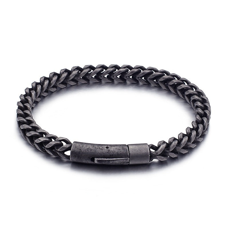 Retro Titanium Steel Chain Bracelet – Minimalist Hip-Hop Jewelry for Men’s Daily Wear KB95694