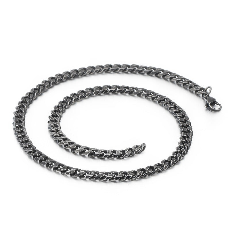 Retro Chain Necklace – Rugged 304 Stainless Steel Urban Gothic Jewelry for Men KN108187-Z
