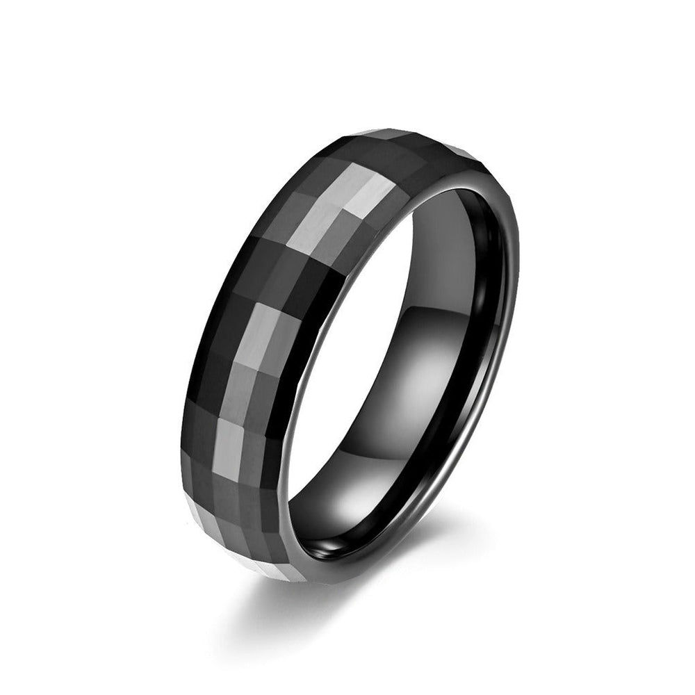 Ceramic Ring – Faceted Geometric Design Jewelry for Men & Women K-R448
