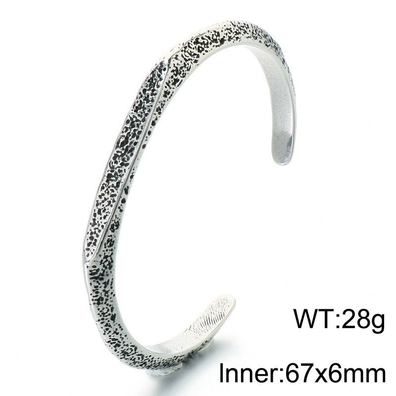Stainless Steel Snake Cuff Bracelet for Men Vintage Scale Design KB214265-LU