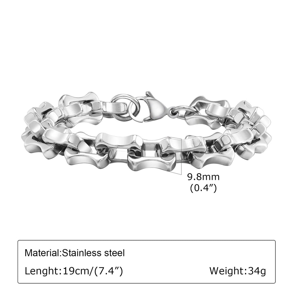 Stainless Steel Biker Chain Bracelet – Handmade Punk Men’s Jewelry BR-1986