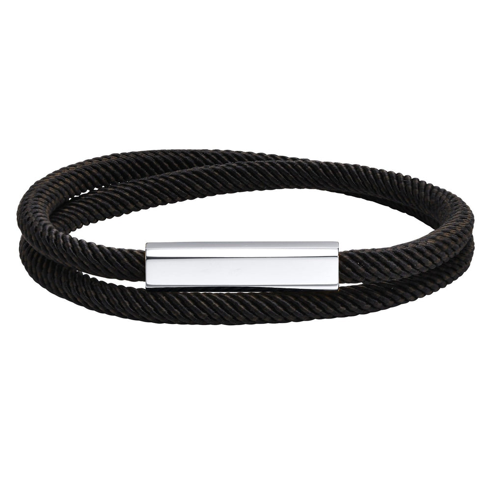 Men’s Double-Layer Milan Rope Bracelet – Stainless Steel Magnetic Clasp | Minimalist Street Style BR-1449