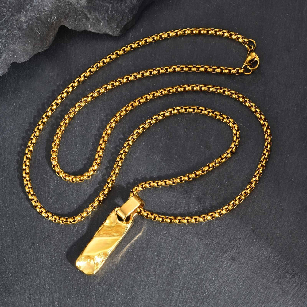 Stainless Steel Geometric Bar Pendant Necklace for Men & Women PN-2272