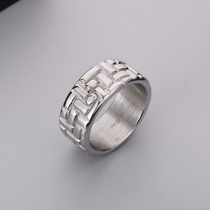 Stainless Steel Minimalist Ring – Geometric Circle Band for Men | Urban Gothic Streetwear Style KR107928-KJX