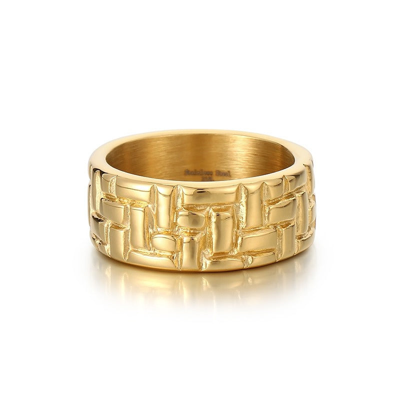 Stainless Steel Minimalist Ring – Geometric Circle Band for Men | Urban Gothic Streetwear Style KR107928-KJX