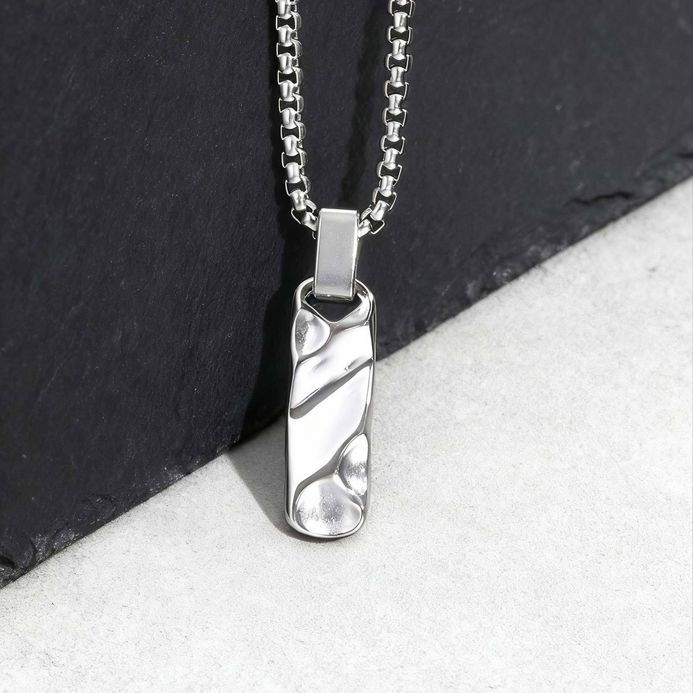 Stainless Steel Geometric Bar Pendant Necklace for Men & Women PN-2272