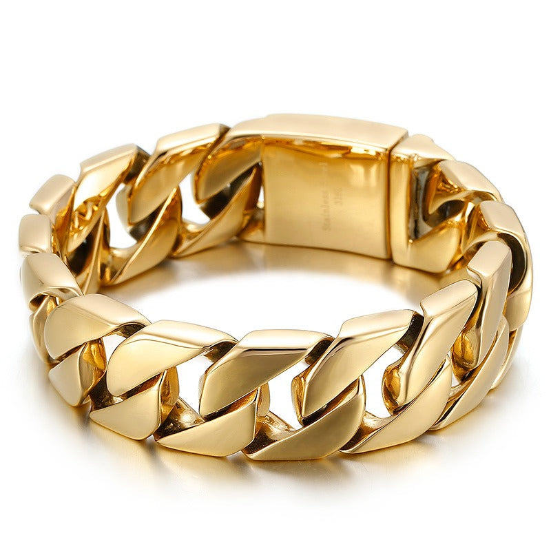 Matte Titanium Steel Cuban Link Bracelet – Rugged Minimalist Chain for Men’s Urban & Gothic Style KB162789