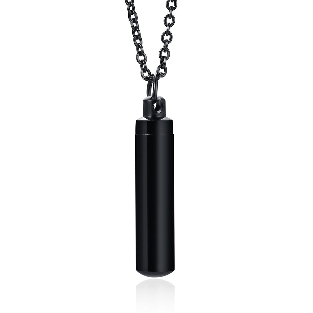 Cylindrical Titanium Steel Perfume Pendant – Couple’s Essential Oil Necklace PN-587