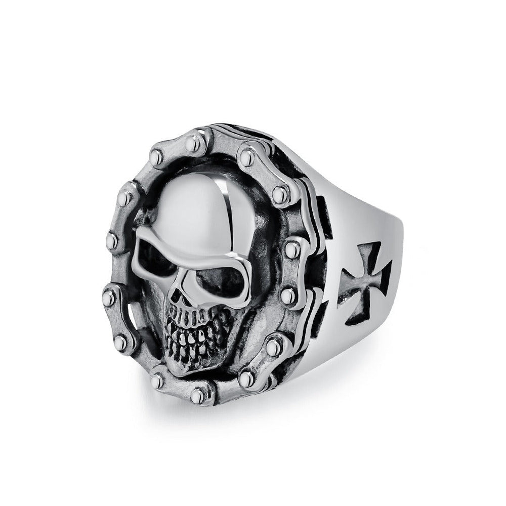 Stainless Steel Skull Ring – Biker & Hip Hop Style K-R857