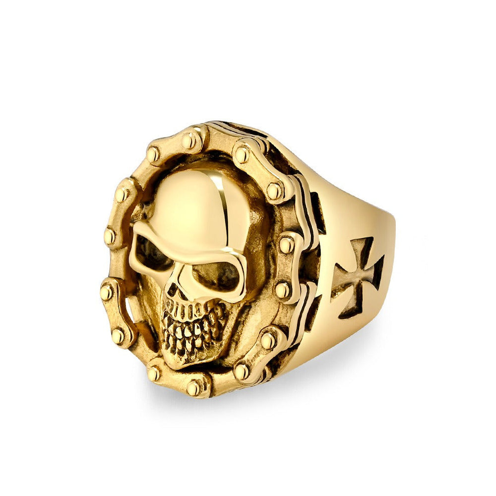 Stainless Steel Skull Ring – Biker & Hip Hop Style K-R857