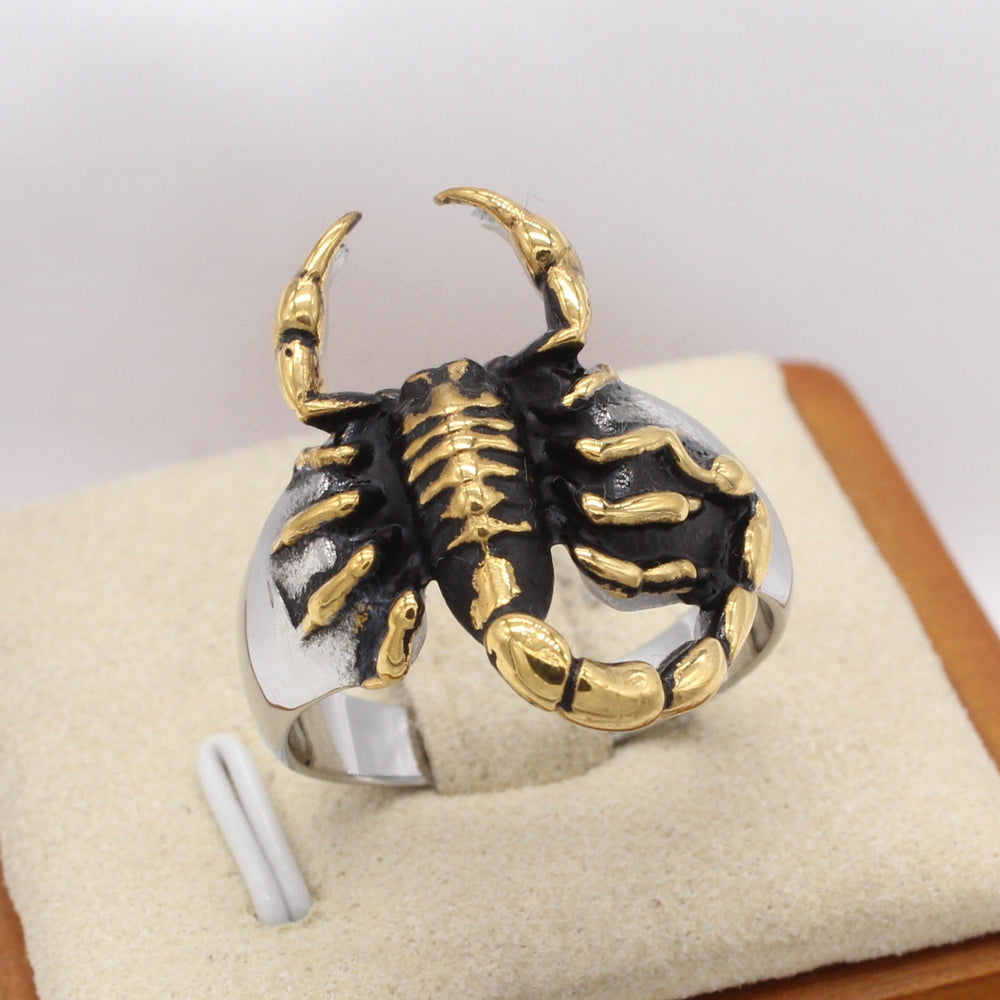 Titanium Steel Scorpion Ring for Men Vintage Style R1719