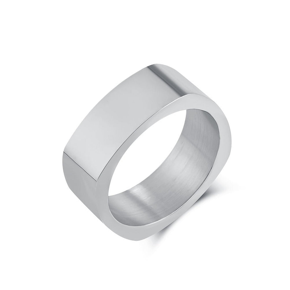 Stainless Steel Square Ring for Men & Women – Bold Minimalist Jewelry K-R871