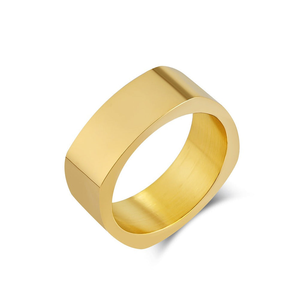 Stainless Steel Square Ring for Men & Women – Bold Minimalist Jewelry K-R871