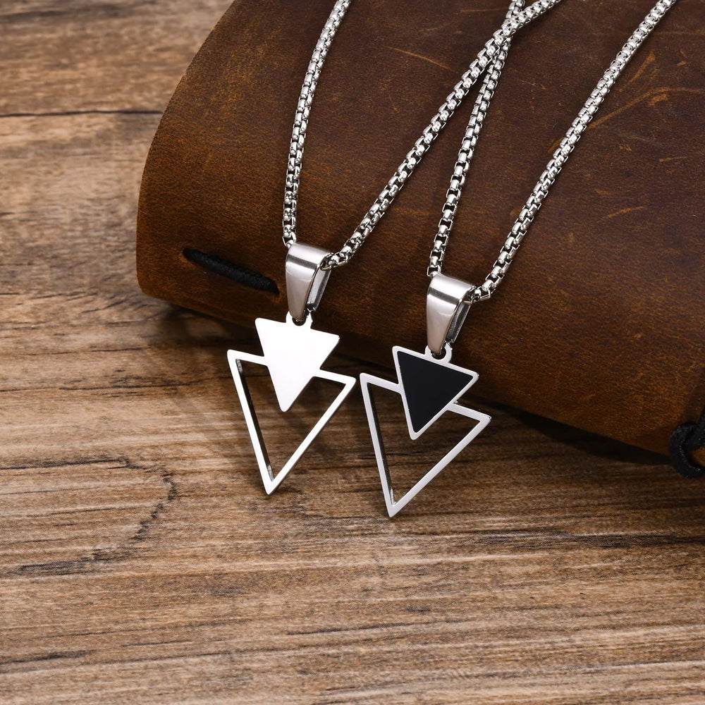 Hip-Hop-Gothic Titanium Steel Triangle Geometric Pendant PN1834