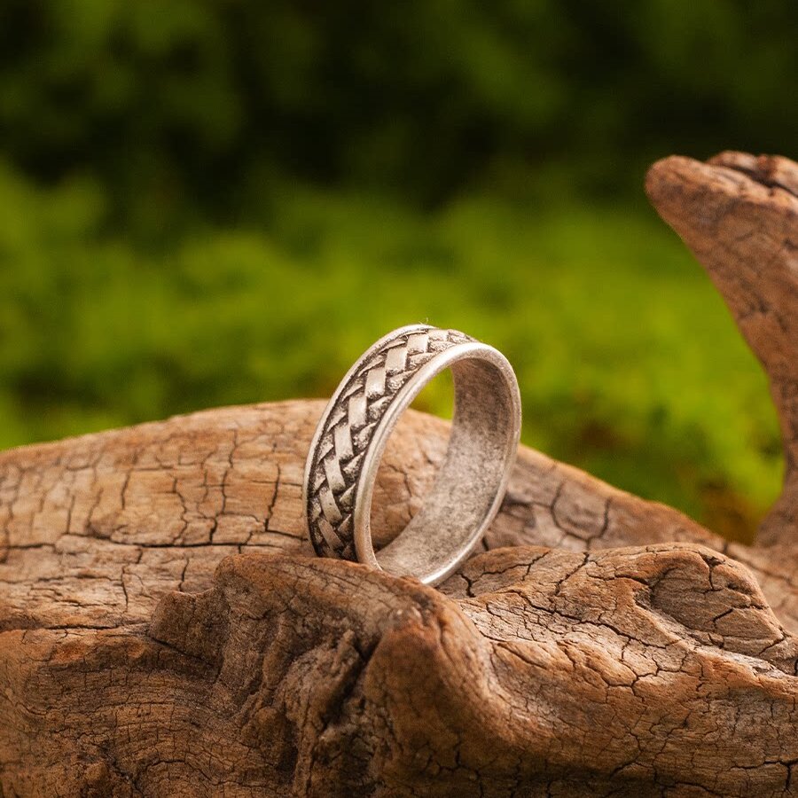 Braided Texture Ring – Stainless Steel 7MM for Men NW-JZ167