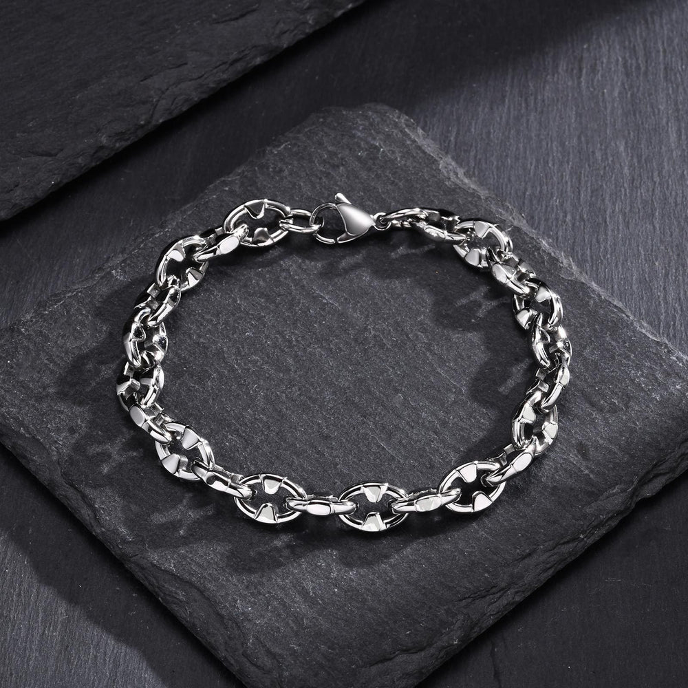 Stainless Steel Men’s Bracelet – Chunky Handmade Chain BR-2153