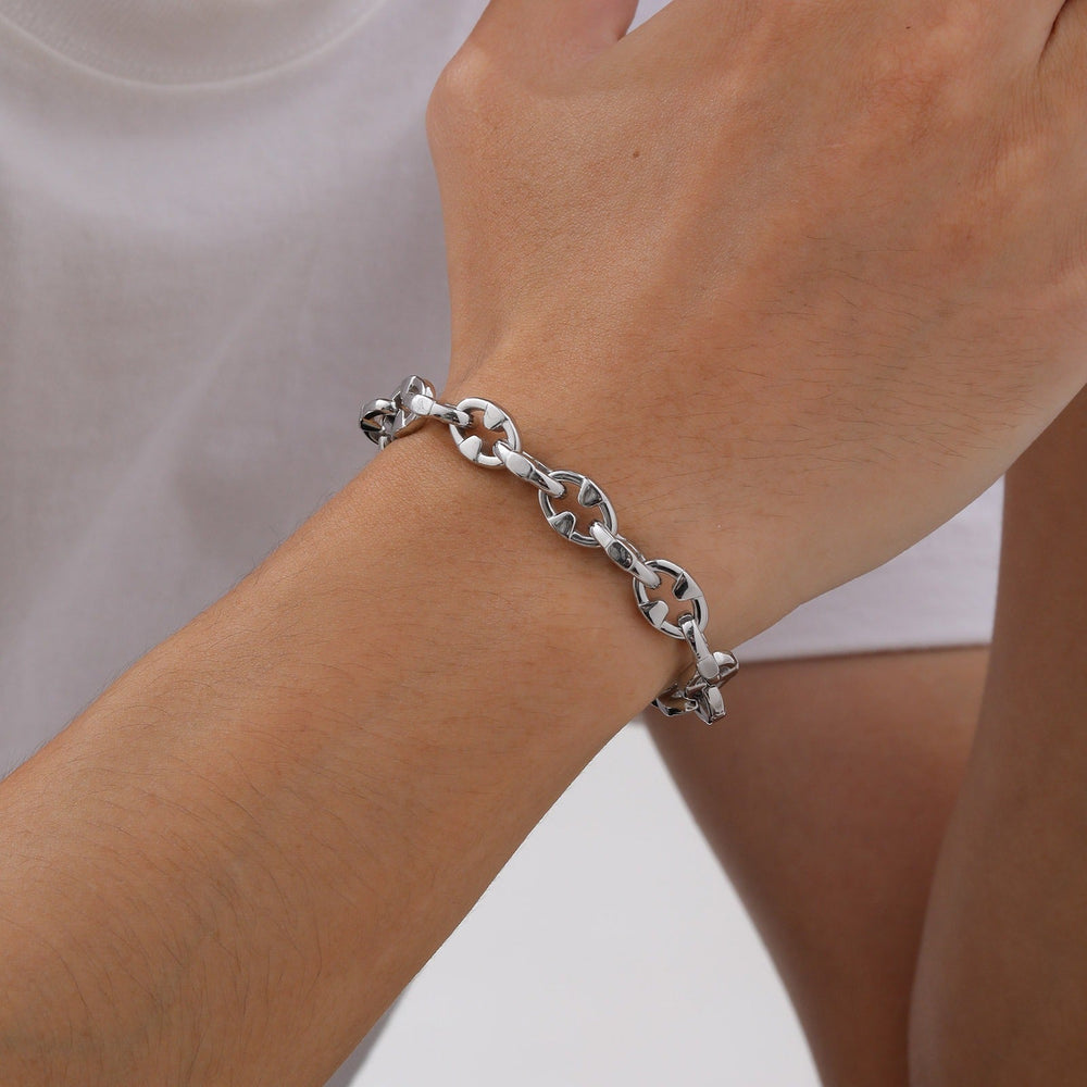 Stainless Steel Men’s Bracelet – Chunky Handmade Chain BR-2153