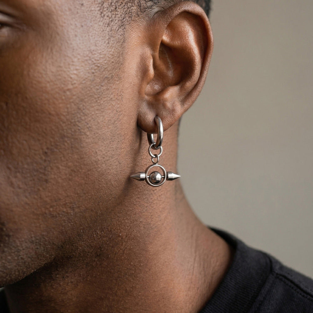 Mechanical Rivet Hip Hop Stud Earrings for Men Women Stainless Steel EH-1110