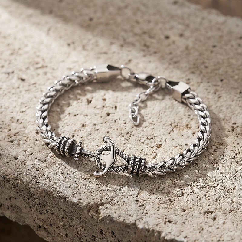 Anchor Chain Bracelet for Men Stainless Steel Curb Link Nautical KB215363-KFC