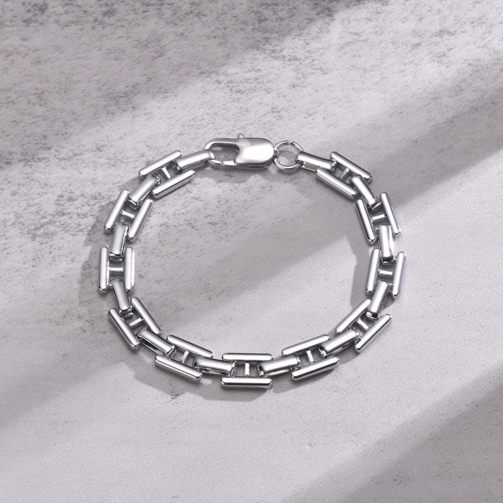 Stainless Steel H Link Bracelet for Men Silver Chain BR-1981