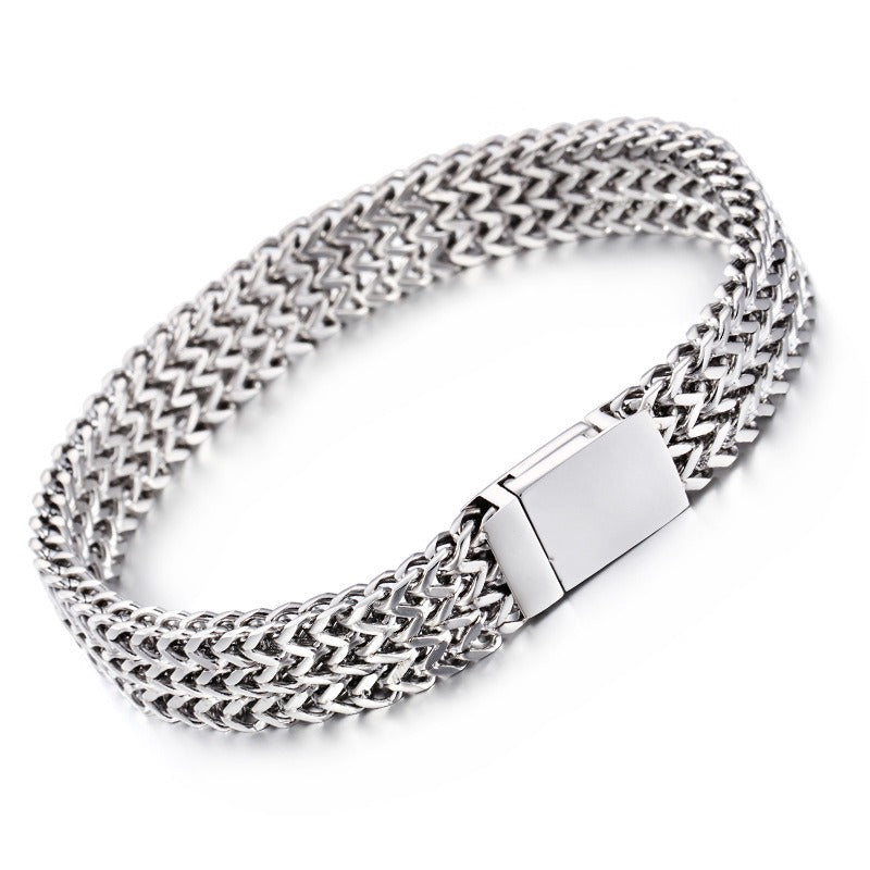 Titanium Steel Cuban Chain Bracelet for Men KB69699-BD