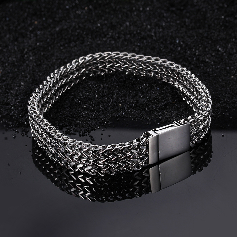 Titanium Steel Cuban Chain Bracelet for Men KB69699-BD