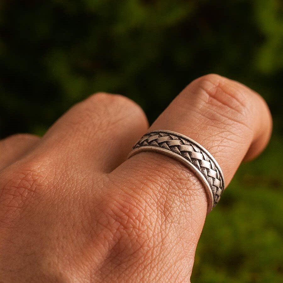 Braided Texture Ring – Stainless Steel 7MM for Men NW-JZ167